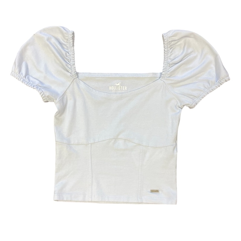 💖 5 for $25 💖 Hollister Puff-Sleeve Top Baby Blue XS - Picture 2 of 7